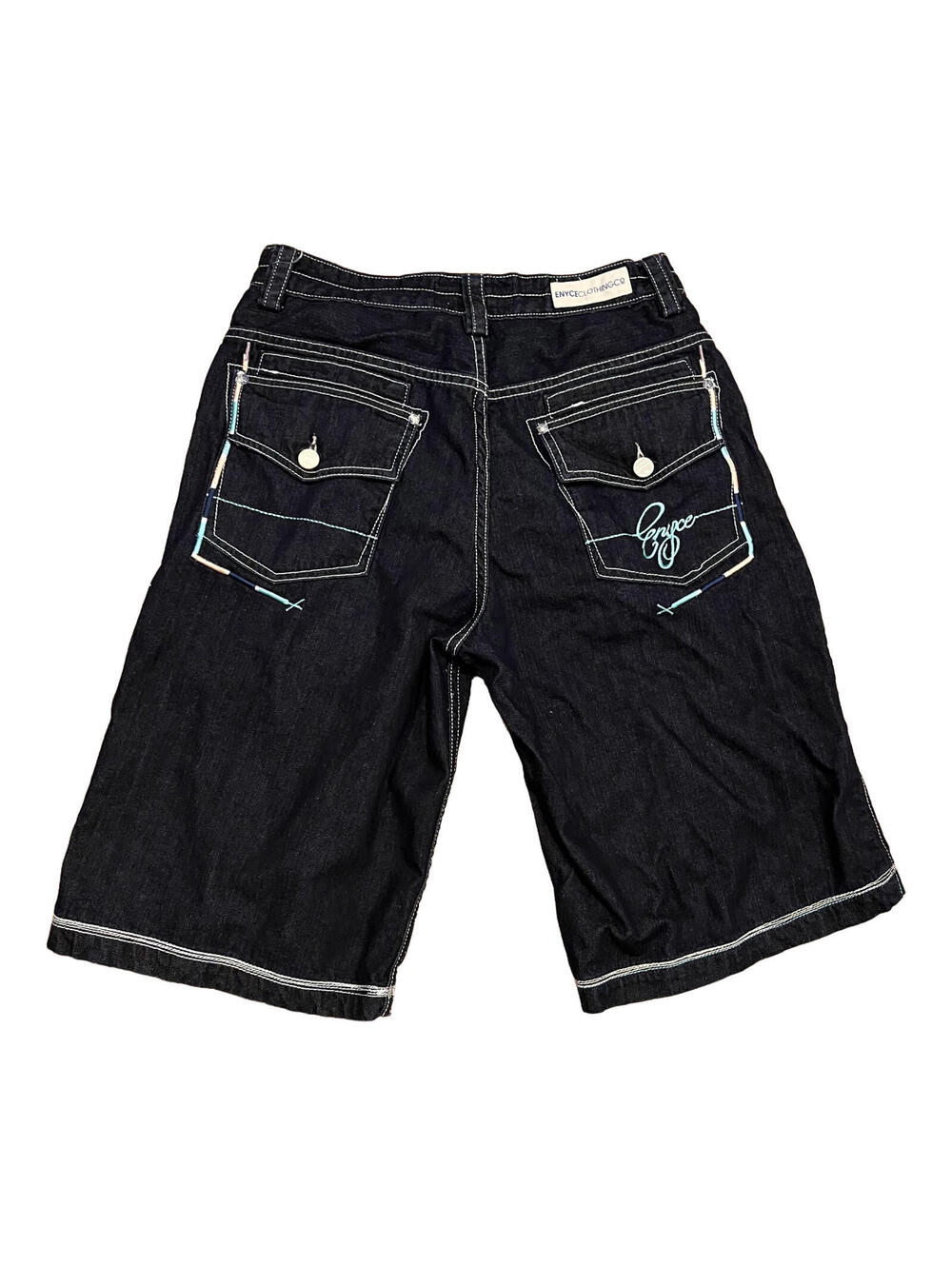 Vintage Y2K Enyce Sean Combs Size 32 Relaxed Fit Blue Denim Jean Shorts